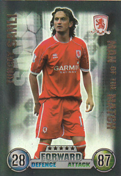 Tuncay Sanli Middlesbrough 2007/08 Topps Match Attax Man of the match #399
